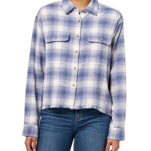 Lucky Brand Raw Edge Plaid Button-Up Shirt Size XL